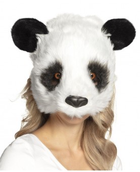 Demi masque peluche panda