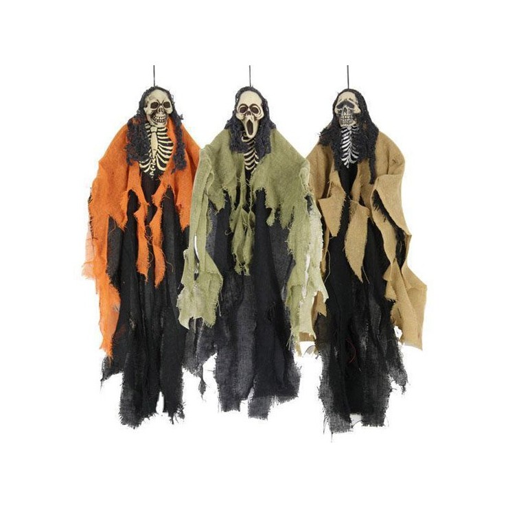 Squelette avec robe jute 60 cm