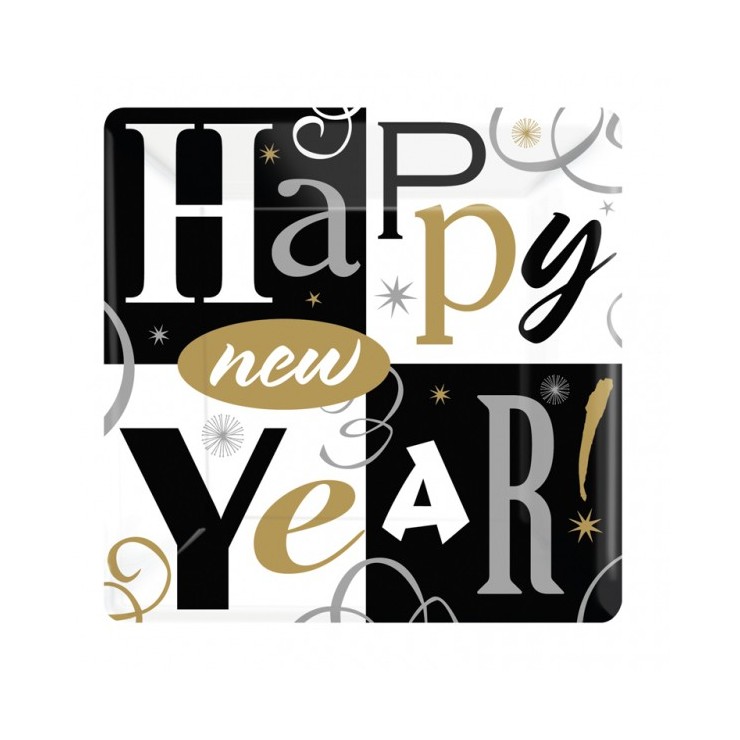 Assiettes Happy New Year 17.8 cm