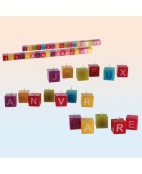 Bougies carrées Joyeux Anniversaire