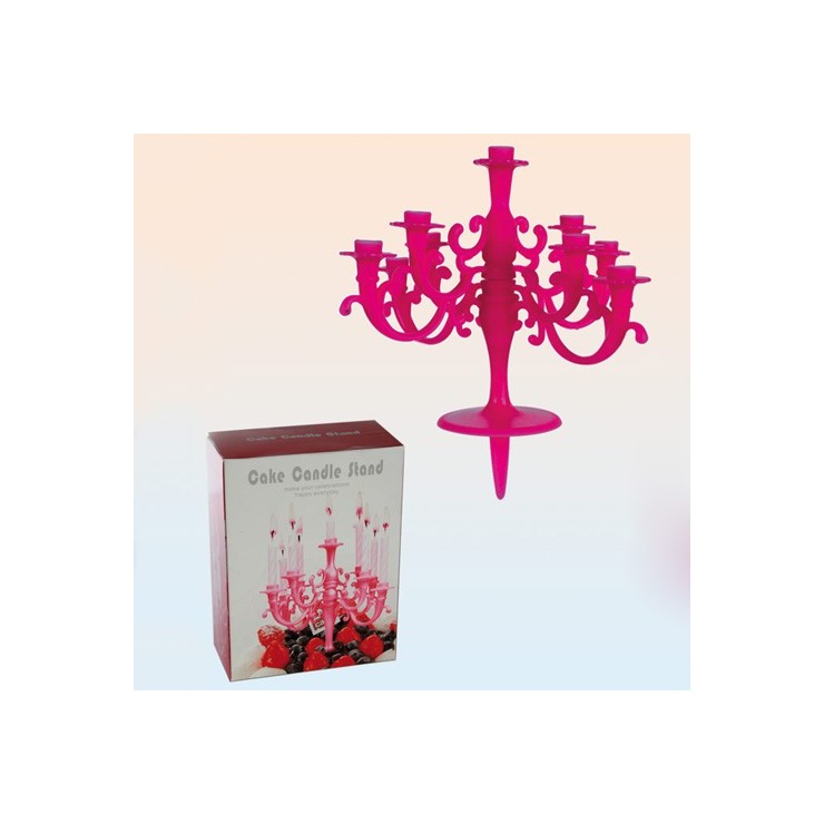 Bougeoir baroque rose