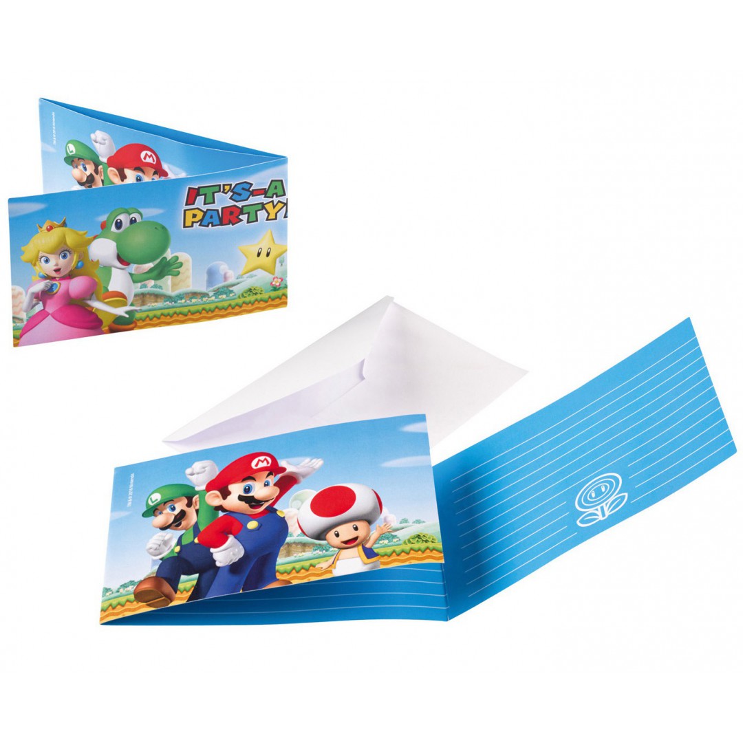 Invitations super Mario x8