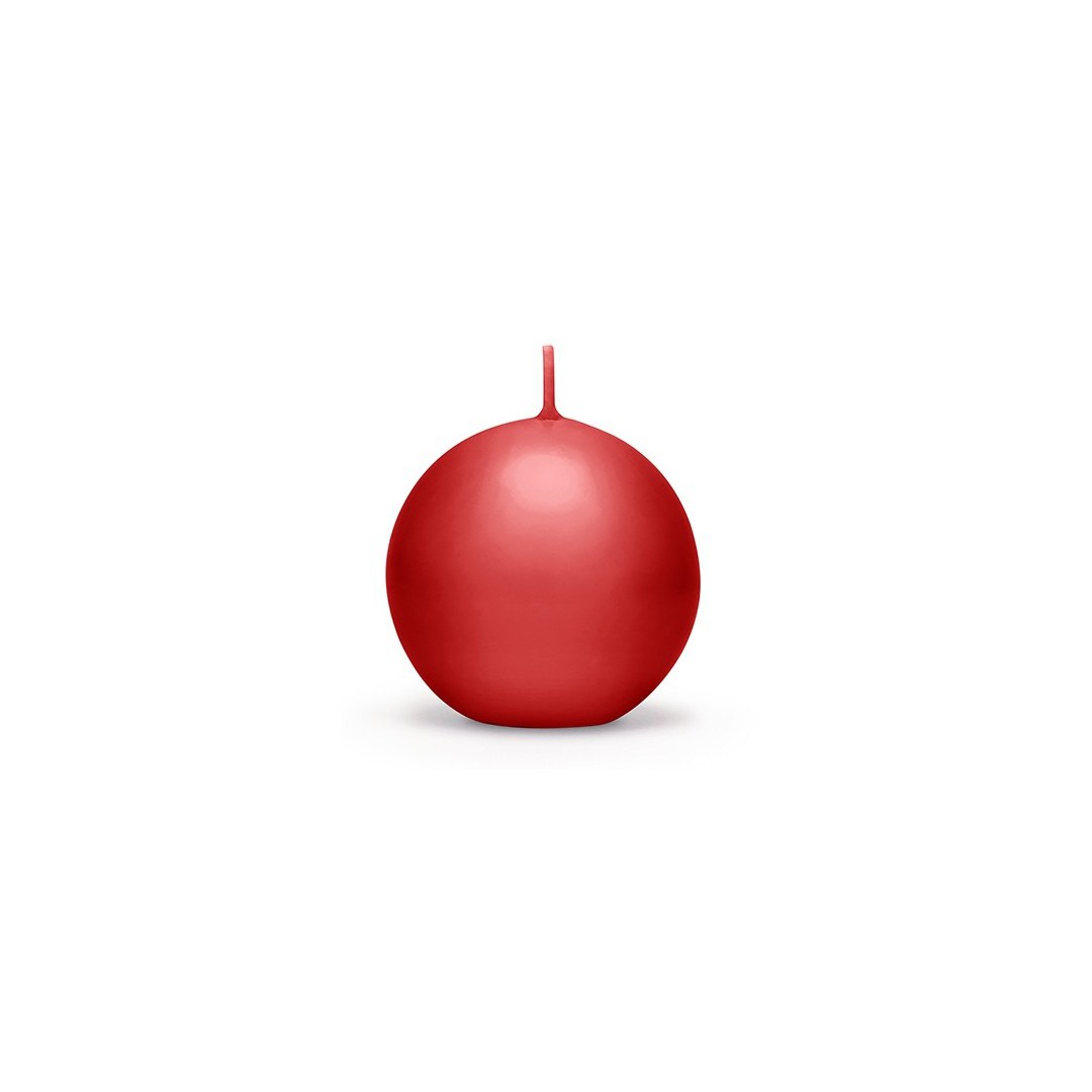 Bougie sphere rouge 6 cm