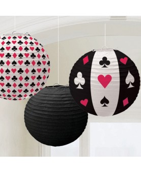 Lanternes deco Poker x3