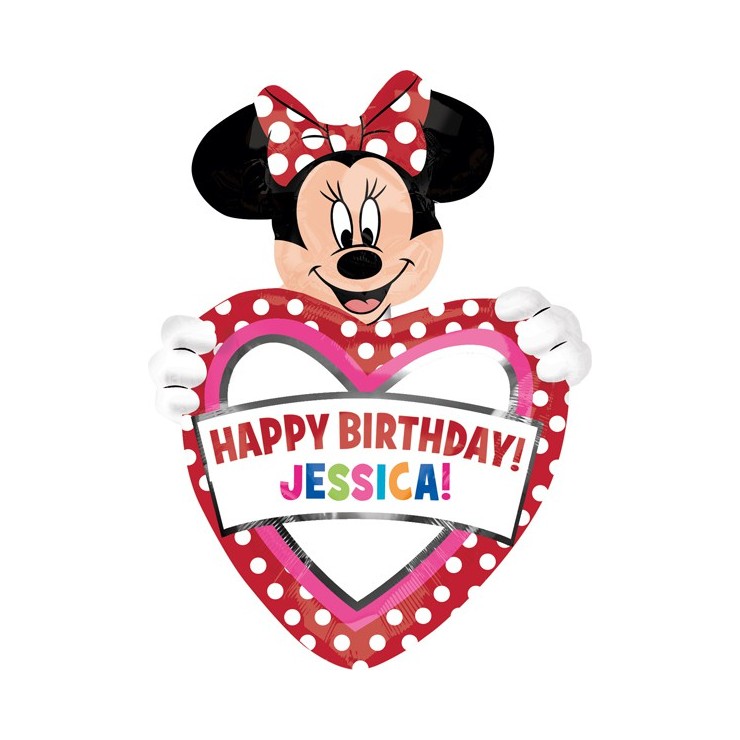 Ballon anniversaire Minnie à personnaliser