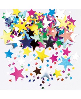 Confettis étoiles multicolores