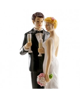 Figurine mariés champagne