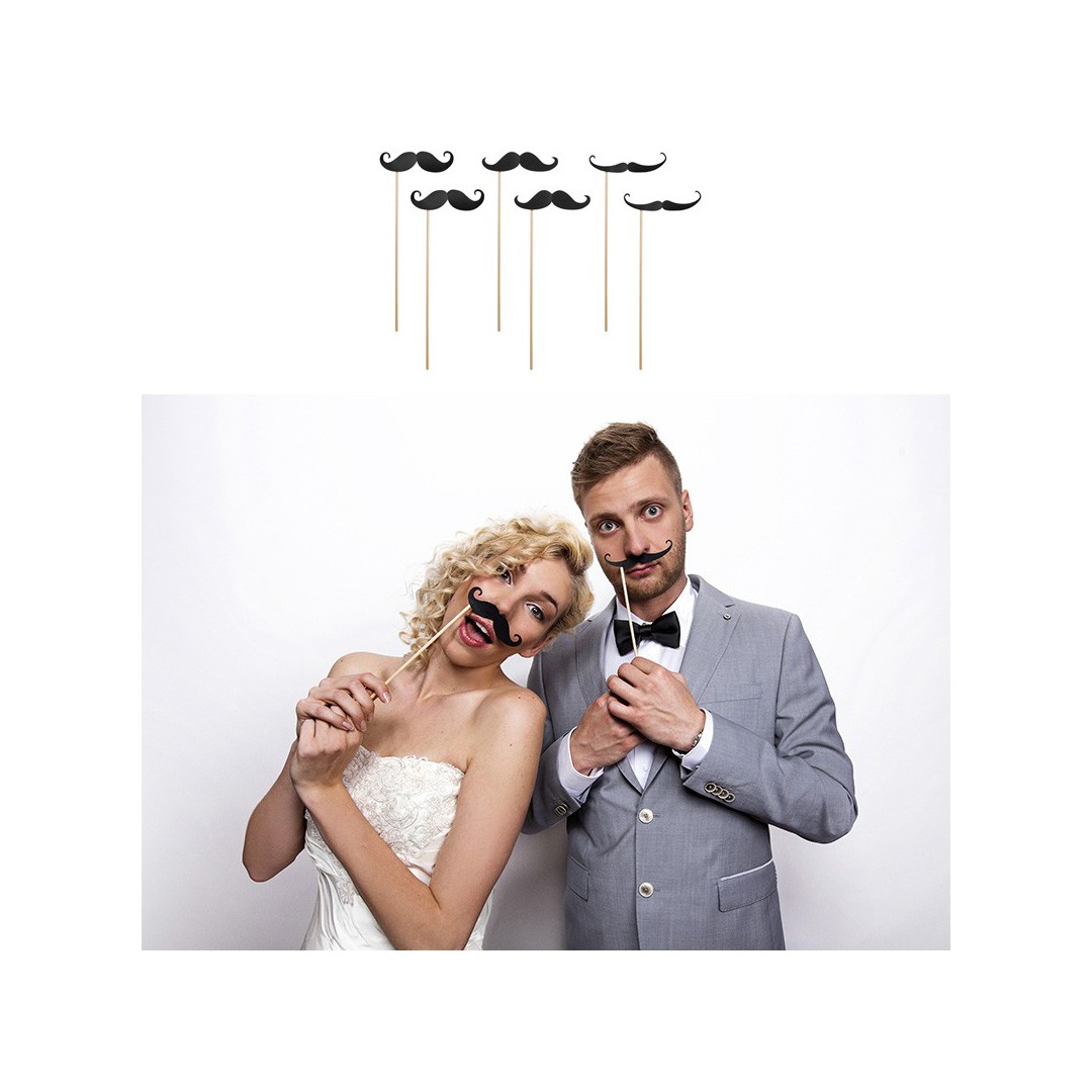 Stick photobooth moustache x6