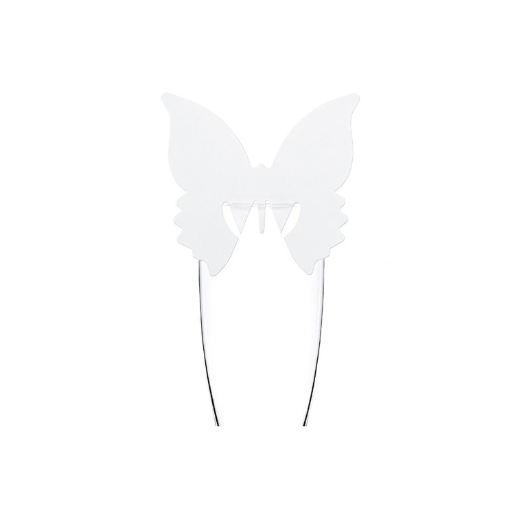Marque-place papillon sur verre x10
