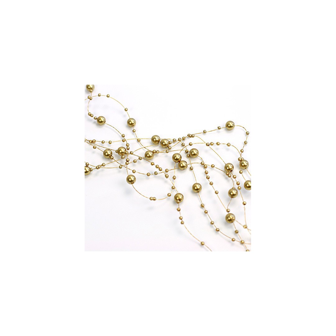 Guirlande perles dorées x5