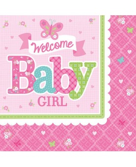 Serviettes Welcome Baby Girl