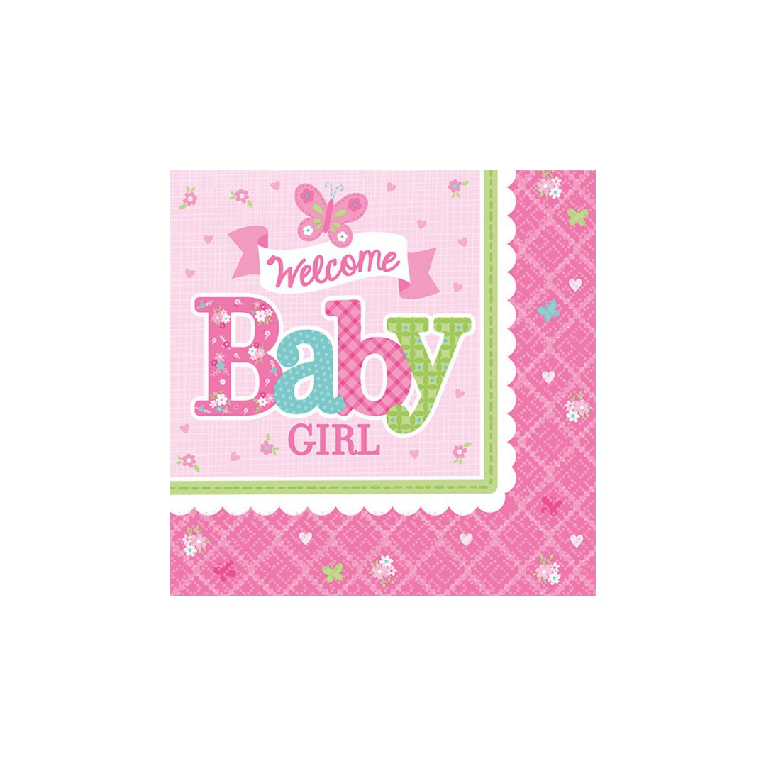 Serviettes Welcome Baby Girl