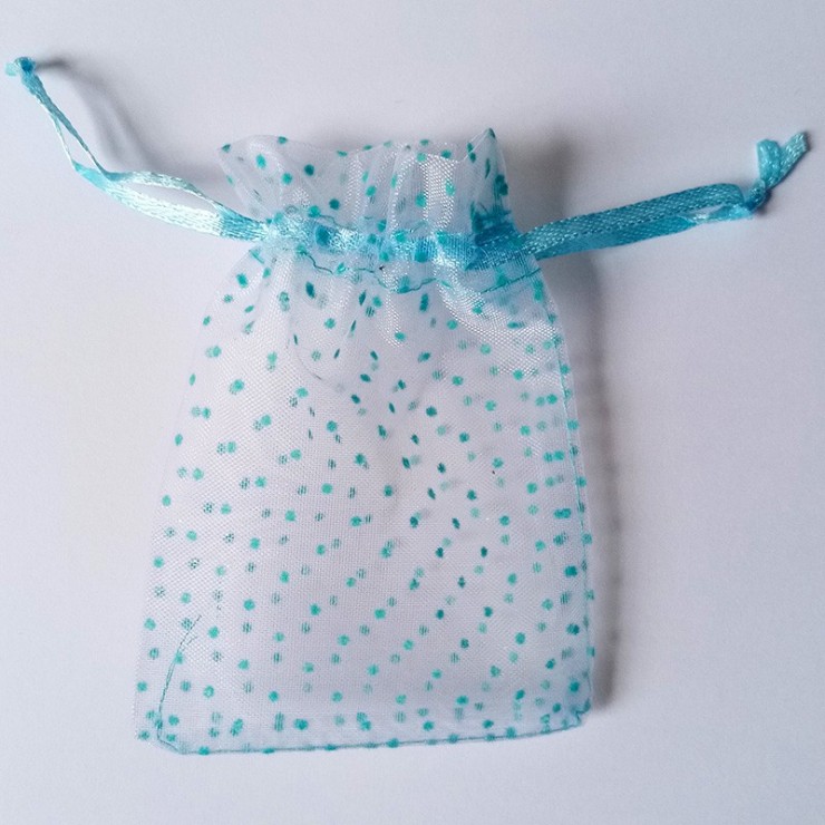 Sac organza bleu x6