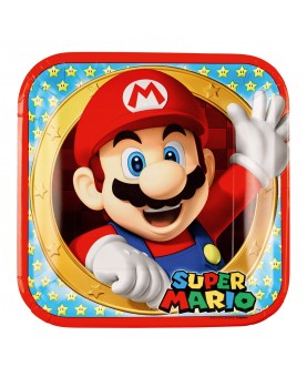 8 assiettes carrées Super Mario