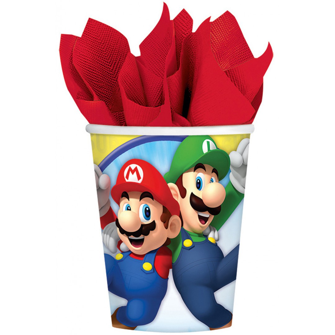 8 gobelets Super Mario