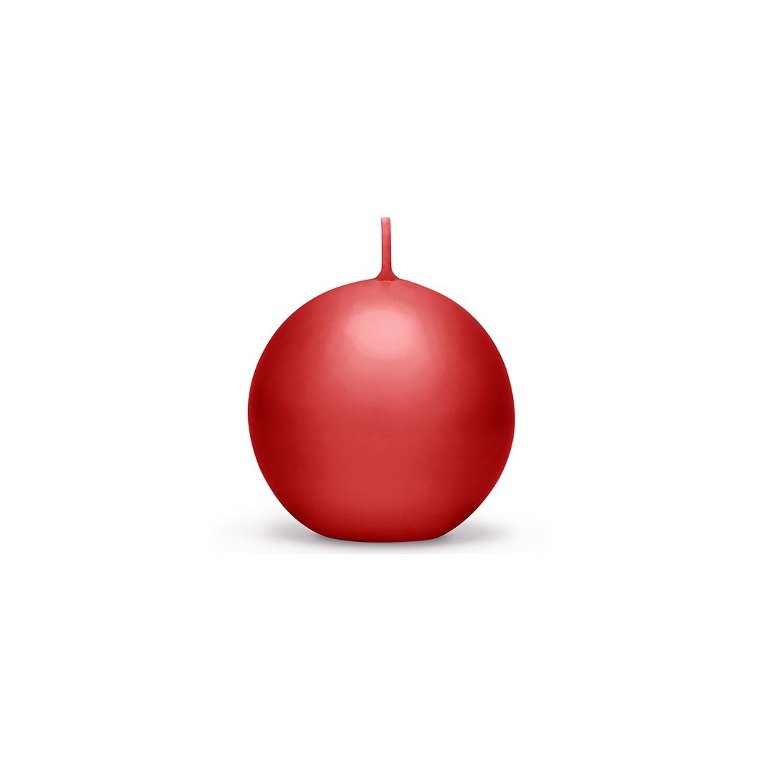 Bougie sphere rouge 8 cm
