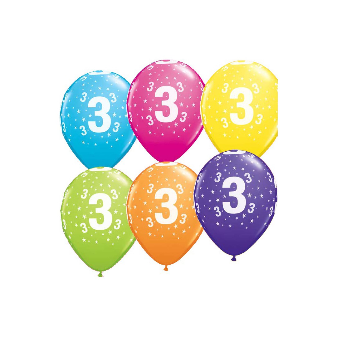 5 ballons chiffres 3