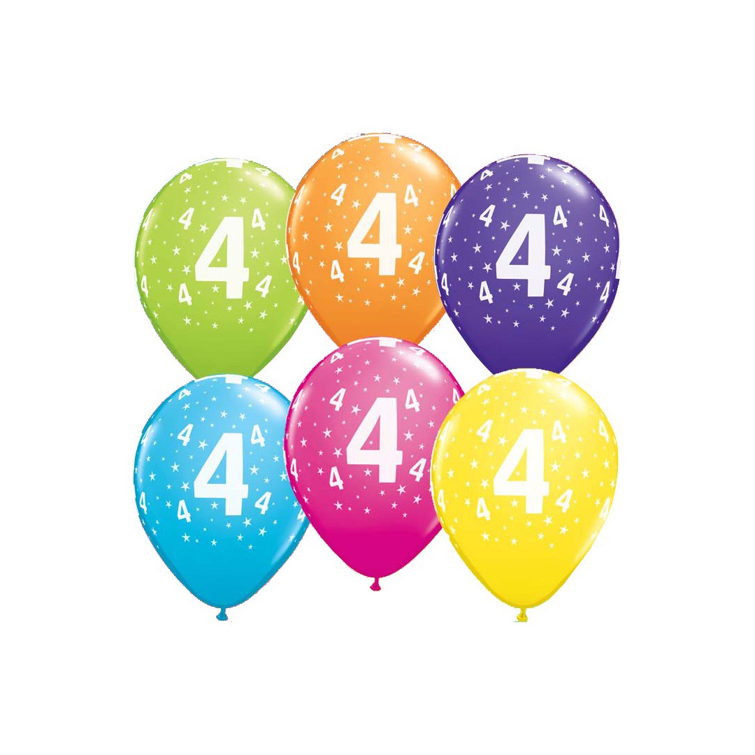 5 Ballons chiffres 4