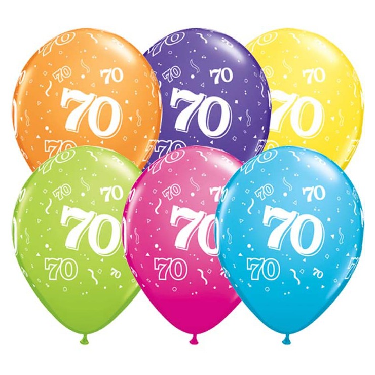 5 ballons chiffres 70
