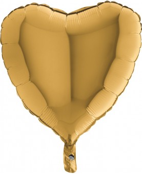 Ballon mylar coeur doré 18"