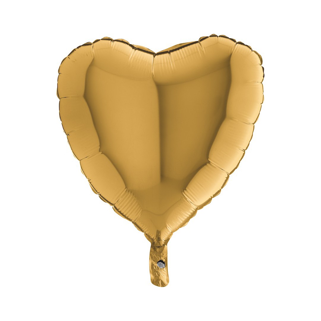 Ballon mylar coeur doré 18