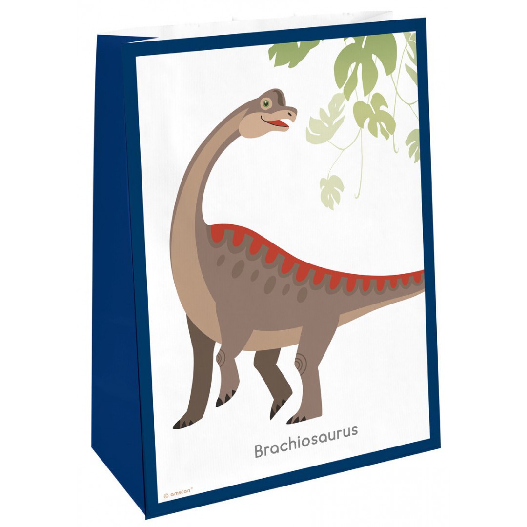 Sacs en papier happy dinosaure x4