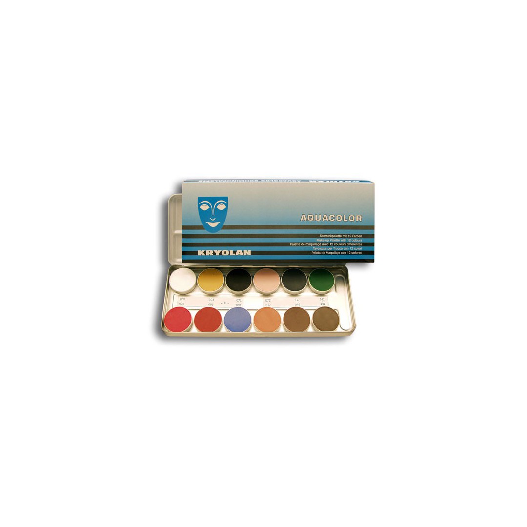 Palette Aquacolor Kryolan 12 couleurs