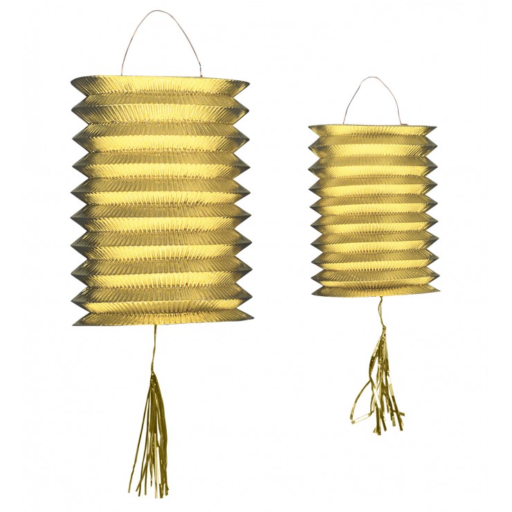 Set de 2 lanternes "metal oro"