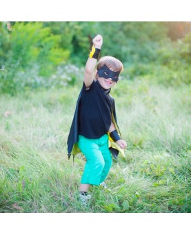 Set bat cape avec masque et bracelets