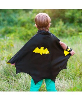 Set bat cape avec masque et bracelets