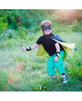 Set bat cape avec masque et bracelets