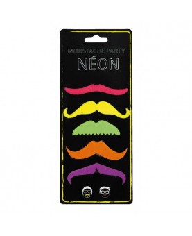 Moustaches party neon