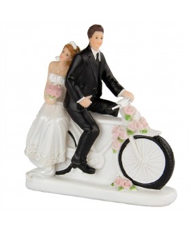 Figurine de mariage à vélo