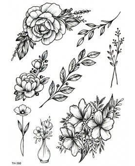 Tatouages fleurs noir & blanc