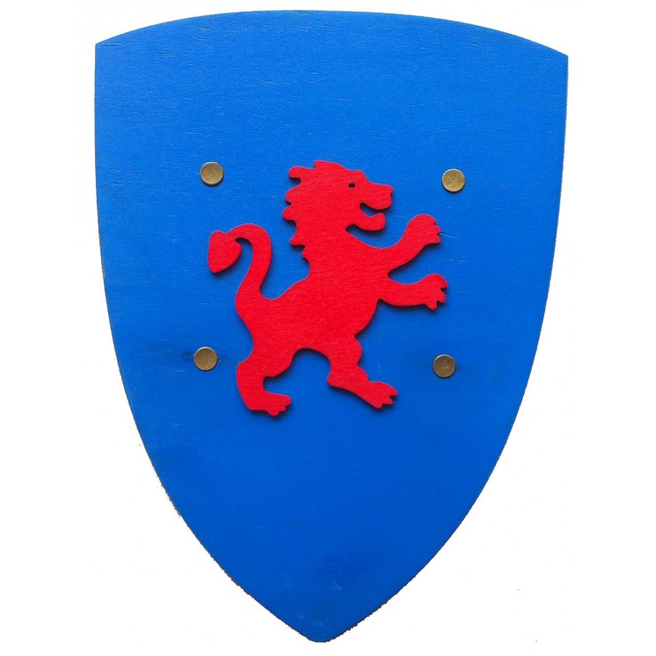 Bouclier bleu lion rouge