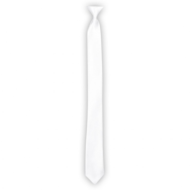 Cravate blanc satiné