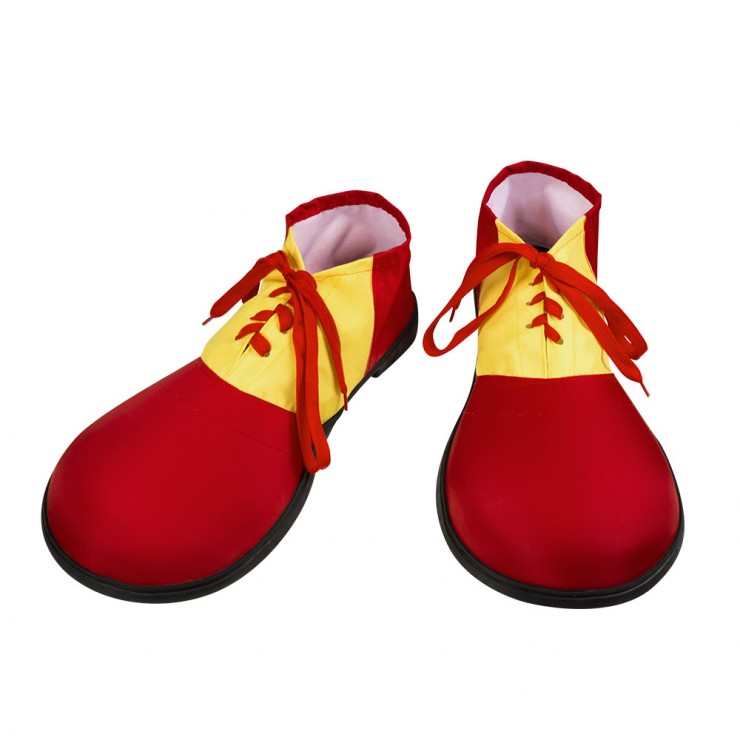 Chaussures de clown rouge et jaune