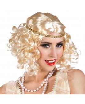 Perruque blonde années 20 avec bandeau