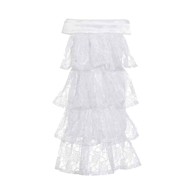 Jabot dentelle blanche