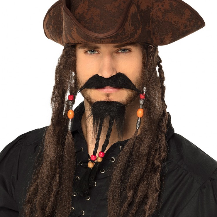 Moustache pirate avec barbiche