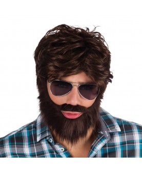 Perruque dude avec barbe