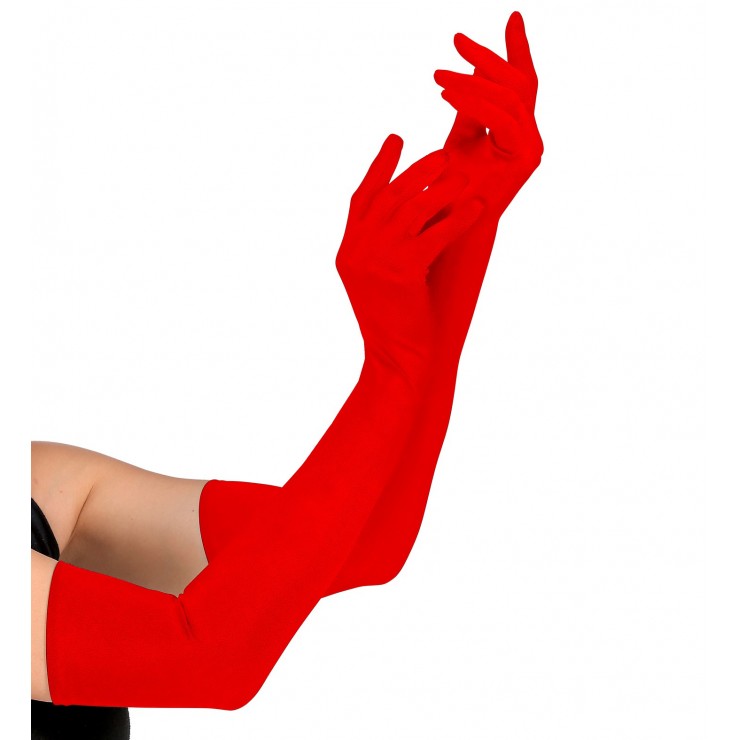 Longs gants rouges élasthanne