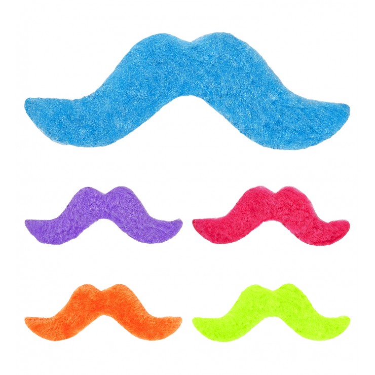 Moustache couleur vive x5