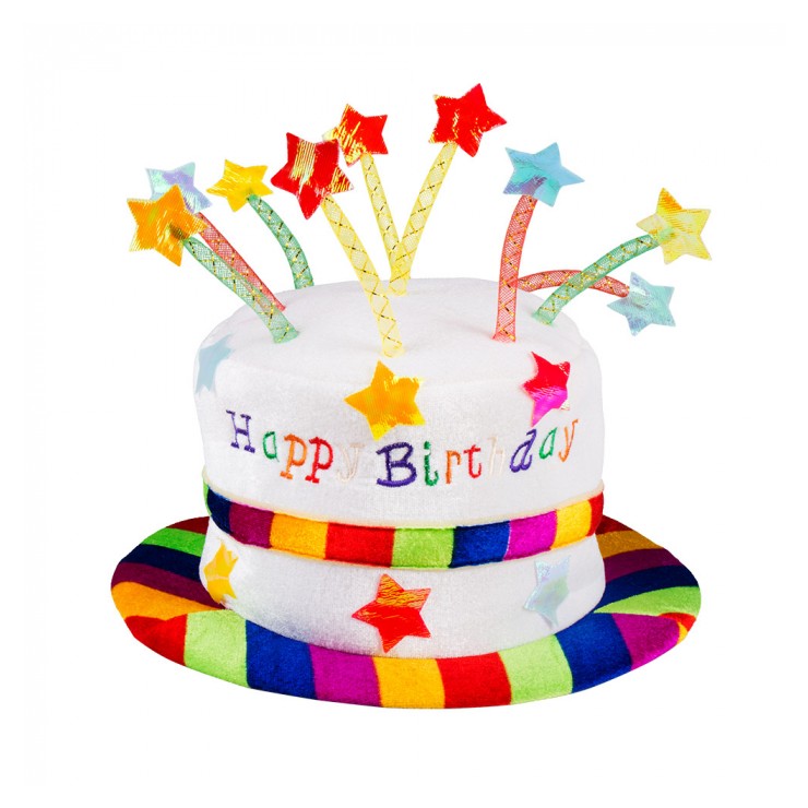 Chapeau Arc-en-ciel "Happy Birthday"