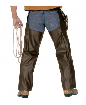 Sur-pantalon de Cowboy en similicuir brun