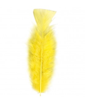 50 plumes jaunes 10 cm