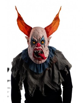 Masque d'horreur Clown avec cheveux oranges