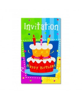 6 invitations Happy Birthday