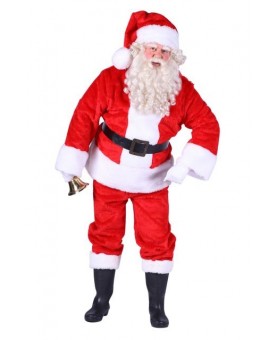 Costume de Père Noël en peluche rouge