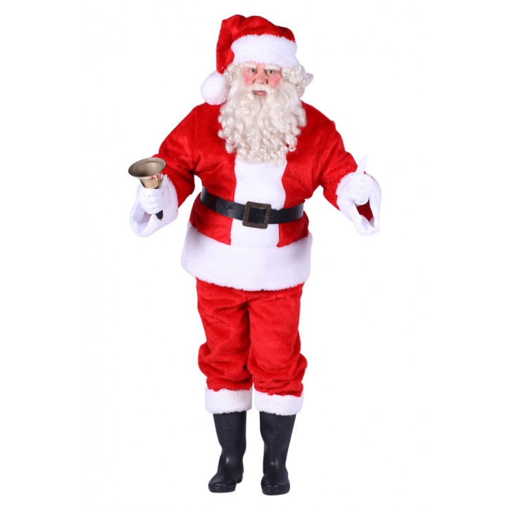 Costume de Père Noël en peluche rouge